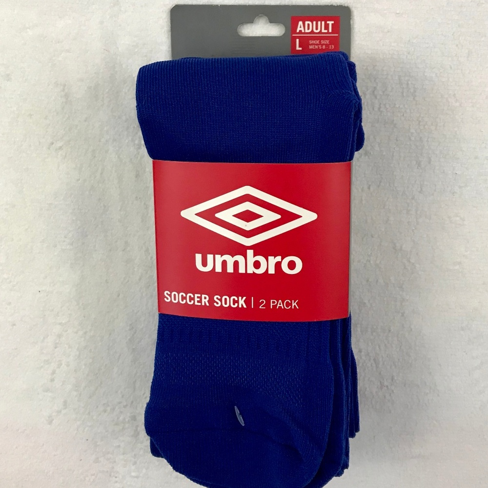 NEW Umbro Royal Blue Soccer Socks 2-Pack Mens L